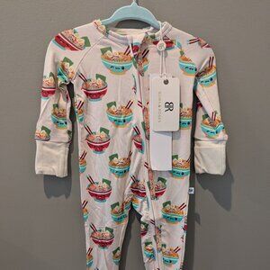 Bums & Roses Ramen 0-3 M Ramen Convertible Romper